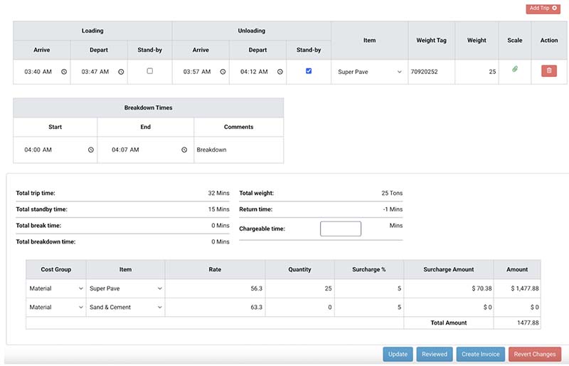 dump truck billing software